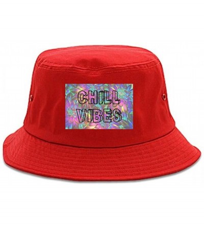 Bucket Hats Chill Vibes Trippy Bucket Hat - Red - CC187ZSSXCC $30.35