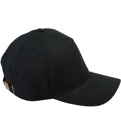 Baseball Caps BX034 5-Panel Brushed Twill Cap - Black - CY11J3AN4G1 $9.17