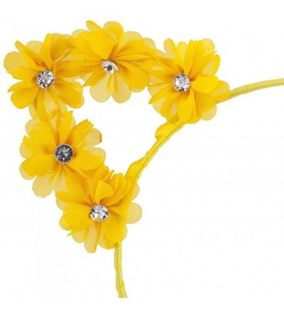 Headbands Girls Cat Ears Costume Floral Accessory Headband Adults - Yellow - C31859YGGTK $7.19