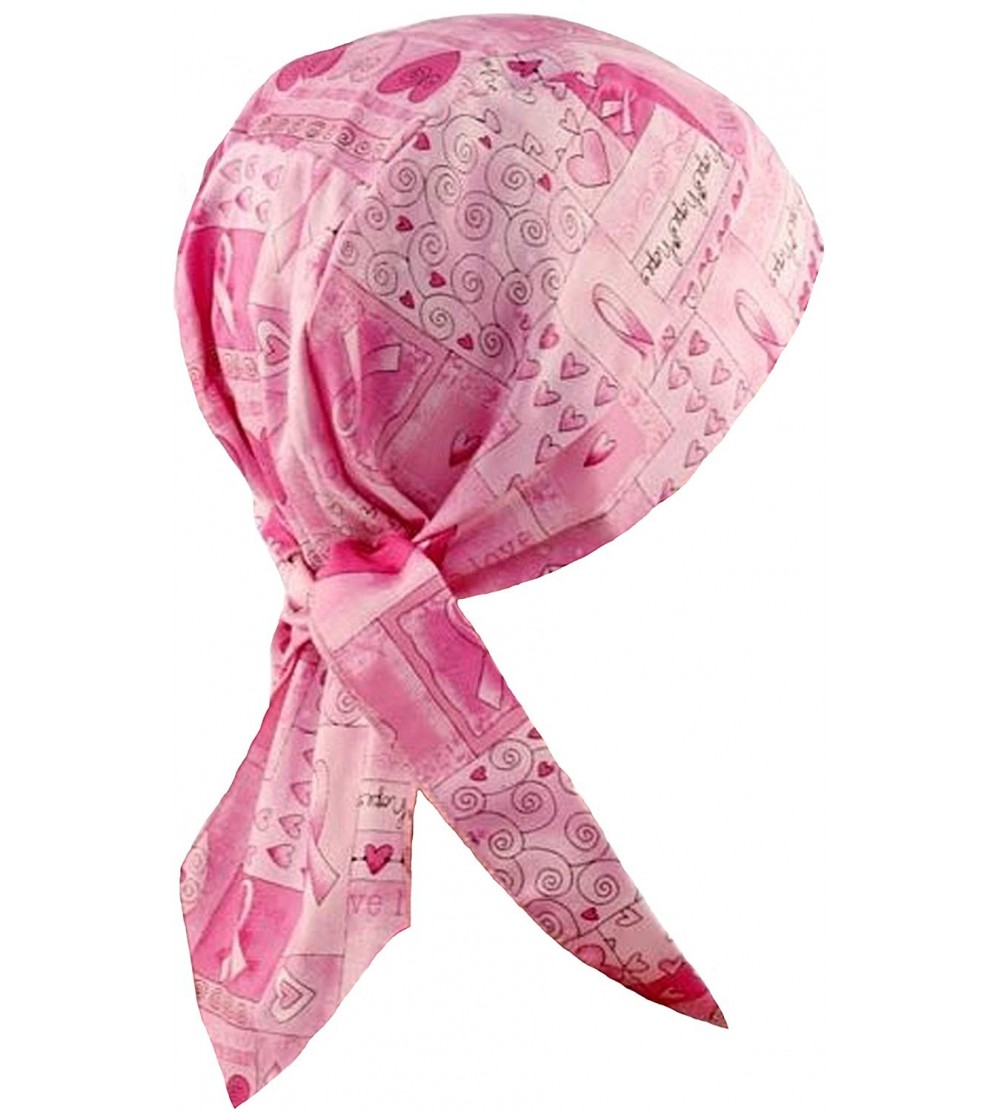 Sun Hats Pink Ribbon Butterfly Flydanna Headwraps Womens Skull Cap Doo Rag Fun Cotton - CS18HL6SQ2G $18.45
