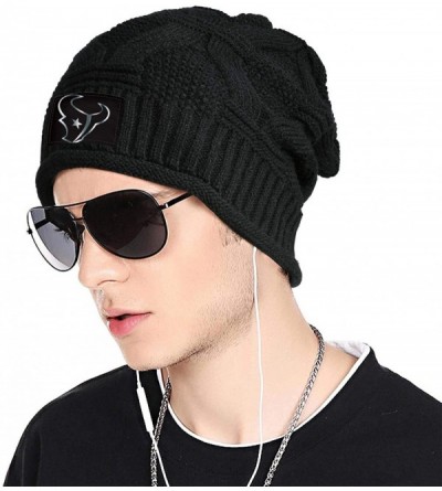 Skullies & Beanies Trendy Winter Warm Beanies Hat for Mens Women's Slouchy Soft Knit Beanie Cool Knitting Caps - Black-9 - C5...