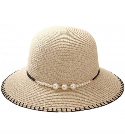 Sun Hats Cute Girls Sunhat Straw Hat Tea Party Hat Set with Purse - Beige 5 - CW193TN0XKT $10.90