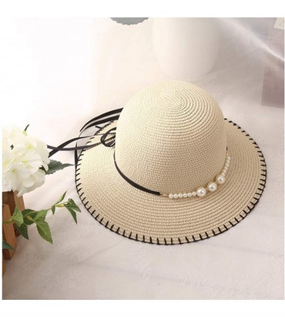 Sun Hats Cute Girls Sunhat Straw Hat Tea Party Hat Set with Purse - Beige 5 - CW193TN0XKT $10.90
