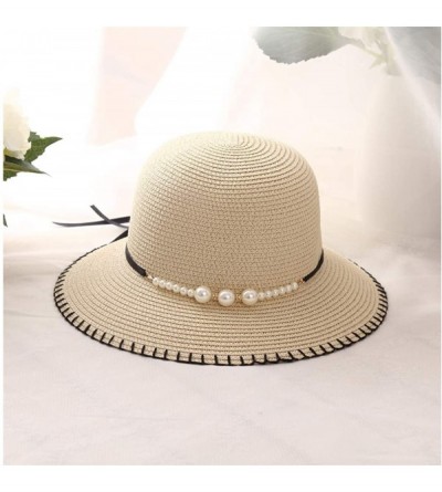 Sun Hats Cute Girls Sunhat Straw Hat Tea Party Hat Set with Purse - Beige 5 - CW193TN0XKT $10.90