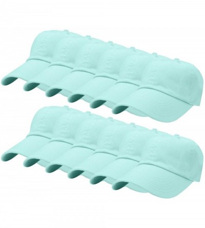 Baseball Caps 12-Pack Wholesale Classic Baseball Cap 100% Cotton Soft Adjustable Size - Aqua - CC18E6LKWNQ $44.42