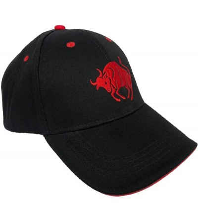 Baseball Caps 100% Cotton Baseball Cap Zodiac Embroidery One Size Fits All for Men and Women - Taurus/Red - C518RMK9RXH $12.64