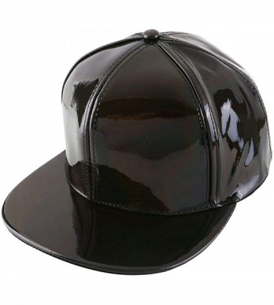 Baseball Caps Unisex Hip-hop Snapback Hat Hologram Laser Outdoor Flat Brim Baseball Cap - Black - CX18I2DNEG5 $30.33