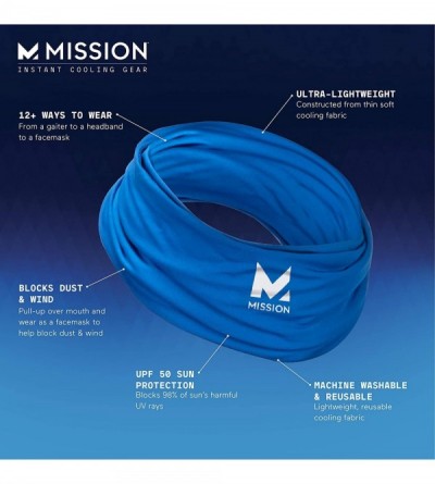 Balaclavas Cooling Neck Gaiter 12+ Ways To Wears- Face Mask- UPF 50- Cools when Wet - Mission Blue - CS11VS5IID9 $14.19