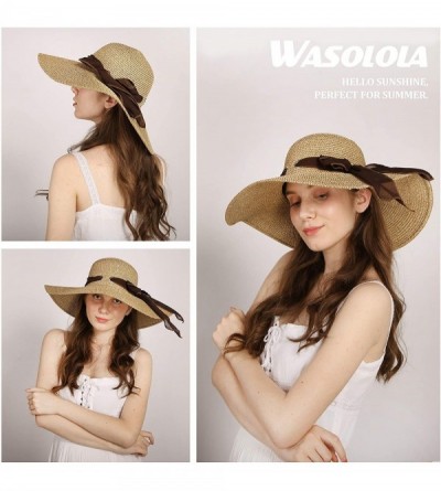 Sun Hats Women Sun Beach Hat Straw Hat for Wide Brim Adjustable UV Protection Summer Roll up Fashion Big Cap UPF 50+ - C018SK...