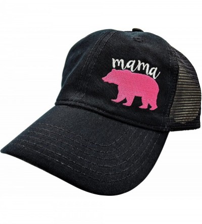 Baseball Caps Women's- Customized- Mama Bear High Ponytail Baseball Cap - Black/Customized - CO18GLAUM7X $22.05