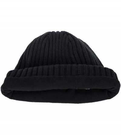 Skullies & Beanies Beanie Hat for Men Women - Stretch & Soft Cable Knit Skull Cap Winter Warm Hats - Dark Black - C818W5DIMG6...