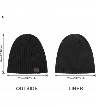 Skullies & Beanies Beanie Hat for Men Women - Stretch & Soft Cable Knit Skull Cap Winter Warm Hats - Dark Black - C818W5DIMG6...
