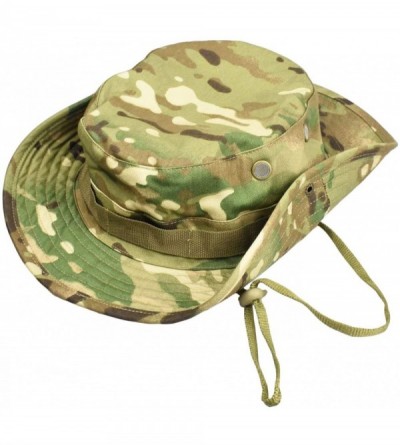 Sun Hats Men's Camo Boonie Hat Fishing Sun Hat Wide Brim Bucket Hat with Adjustable Strap - Mulicam - CW18EHML32C $11.81