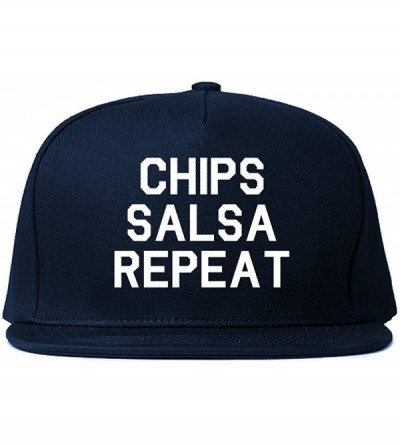 Baseball Caps Chips Salsa Repeat Funny Food Snapback Hat Cap - Blue - C4188N2R7RH $43.79