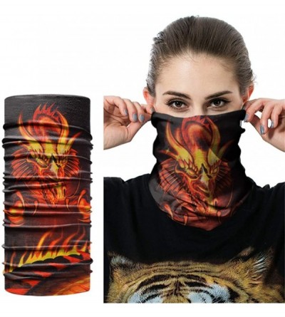Balaclavas Seamless Face Mask Silk Fabric Headwear Headband Neck Gaiter Multifunctional - Black &Red& Gragon - CI197SMQY57 $2...
