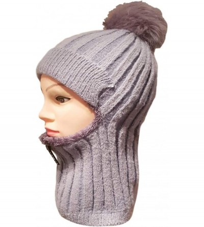 Skullies & Beanies Beanie Scarf Winter Womens Pompom - Grey a - CB194G7NWMO $12.13