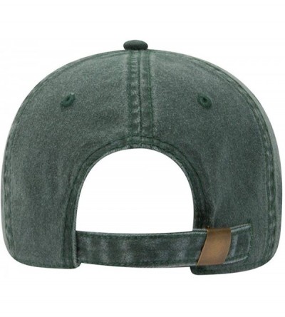 Baseball Caps 6 Panel Low Profile Garment Washed Pigment Dyed Baseball Cap - Dk. Green - CX12IVB9M7D $9.23