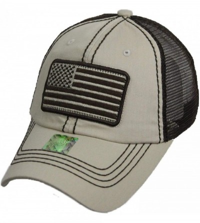 Baseball Caps US Flag Baseball Cap USA Mesh Trucker Fashion Hipster Golf Hiking Camping Hat - Stone - CD18U2N3GLO $28.39