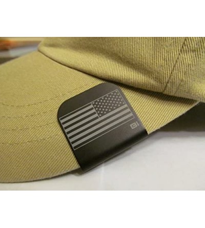 Baseball Caps American Flag Reversed Laser Etched Hat Clip Black - CM12BRUXFIH $18.25