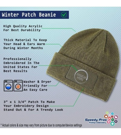 Skullies & Beanies Custom Patch Beanie Firefighter Captain Symbol Embroidery Acrylic - Olive Green - CB18A6DQINL $15.60