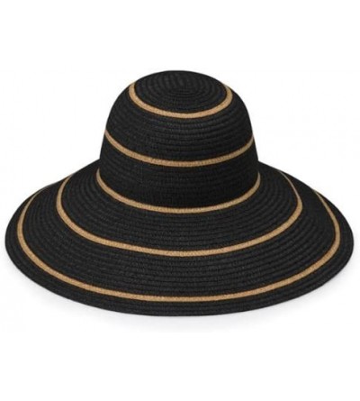 Sun Hats Women's Savannah Sun Hat - UPF 50+- Broad Brim- Elegant Style- Designed in Australia - Black/Camel Stripes - C911CYQ...