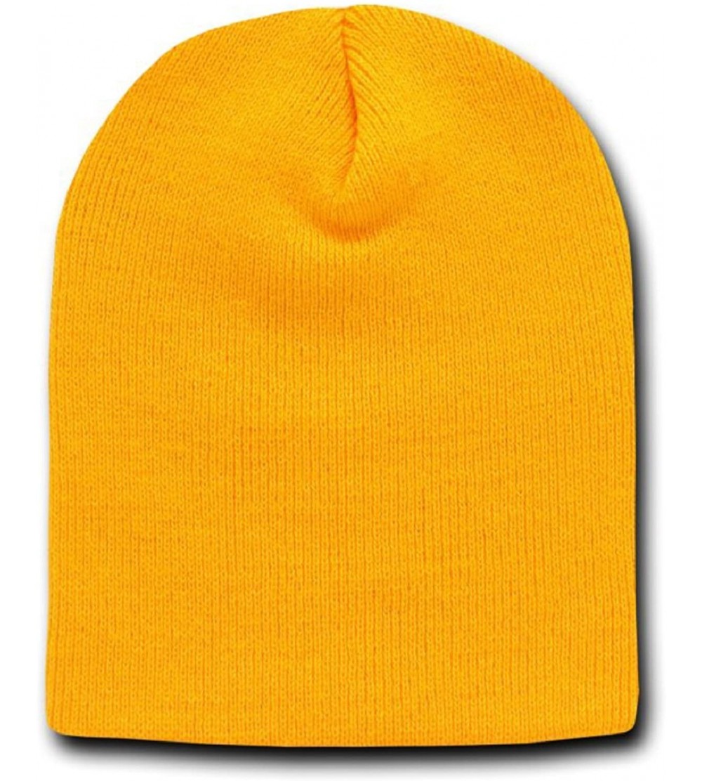 Skullies & Beanies Orgianl Short Beanies - One Size - Yellow Gold - C6119Q4MHN1 $12.19