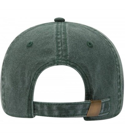 Baseball Caps 6 Panel Low Profile Garment Washed Pigment Dyed Baseball Cap - Dk. Green - CX12IVB9M7D $9.23