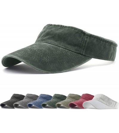 Visors Sports Sun Visor Hats Twill Cotton Ball Caps for Men Women Adults Kids - 1 Army Green - CH18U2ZD5E4 $13.45