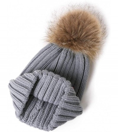 Skullies & Beanies Womens Knit Visor Beanie Newsboy Cap Winter Warm Hat Cold Snow Weather Girl 55-60cm - 99763-grey - CX18IIH...