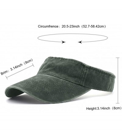 Visors Sports Sun Visor Hats Twill Cotton Ball Caps for Men Women Adults Kids - 1 Army Green - CH18U2ZD5E4 $13.45