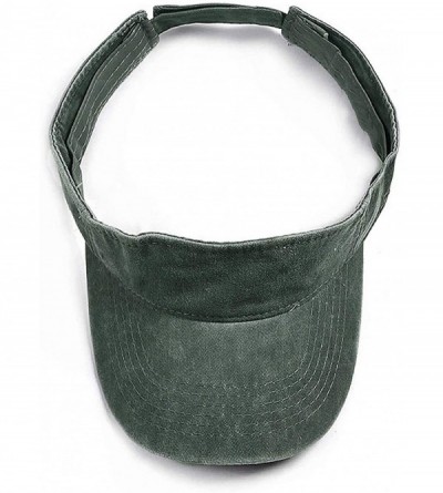 Visors Sports Sun Visor Hats Twill Cotton Ball Caps for Men Women Adults Kids - 1 Army Green - CH18U2ZD5E4 $13.45