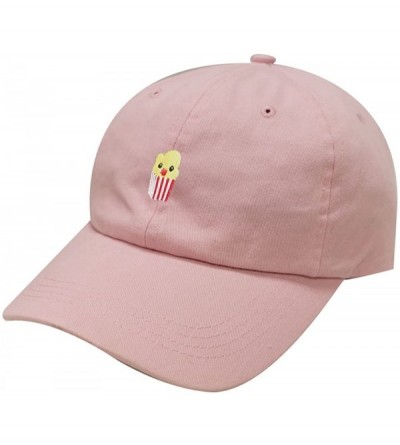 Baseball Caps Cute Popcorn Cotton Baseball Dad Cap - Pink - C2182LMRTLZ $11.59