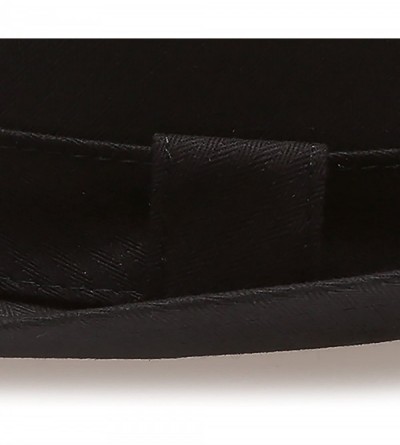 Fedoras Classic Trilby Short Brim 100% Cotton Twill Fedora Hat with Band - Black - CB182XLLAHX $17.13