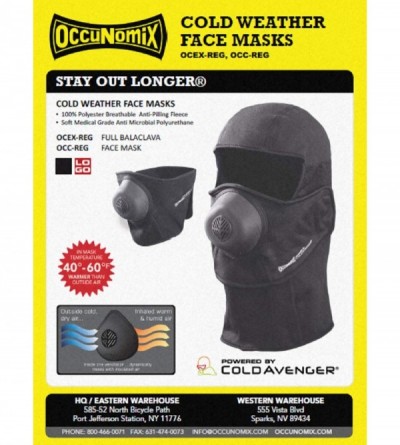 Balaclavas OCEX-REG-BLK Cold Avenger Expedition Balaclava with Ventilator- One Size Fits Most- Black - Balaclava - CT18609A02...