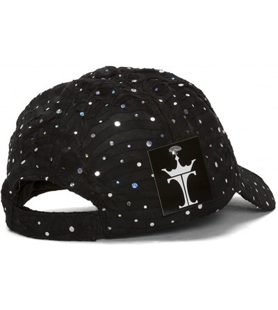 Baseball Caps Womens Sequin Trim Baseball Cap - Black - CK11THI92LV $7.78