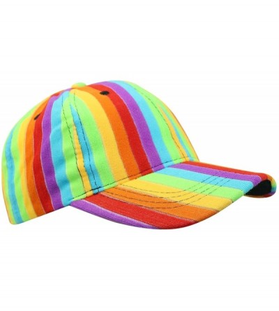 Baseball Caps Rainbow Striped Baseball Cap Hat - CA110JODL0F $8.50