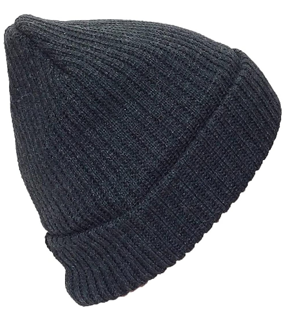 Skullies & Beanies Adult Solid Color Thick W/Fleece Lined Cuffed Beanie (One Size) - Gray - CZ11Q5DBITP $8.28