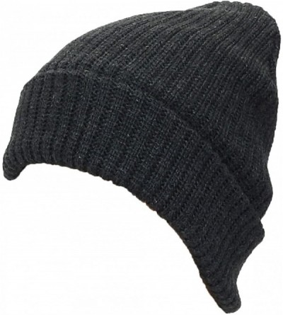 Skullies & Beanies Adult Solid Color Thick W/Fleece Lined Cuffed Beanie (One Size) - Gray - CZ11Q5DBITP $8.28