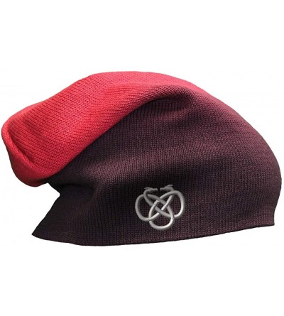 Skullies & Beanies Custom Slouchy Beanie Celtic Knot Embroidery Skull Cap Hats for Men & Women - Red - C818A57037Z $17.97