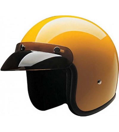 Visors Gloss Yellow ABS Shell Open Face Motorcycle Helmet w/Visor 10-021 - CK11HNLA6MH $36.32
