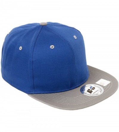 Baseball Caps Snapback Cap- Blank Hat Flat Visor Baseball Adjustable Caps (One Size) - Blue Grey - CL18068OR4M $8.26