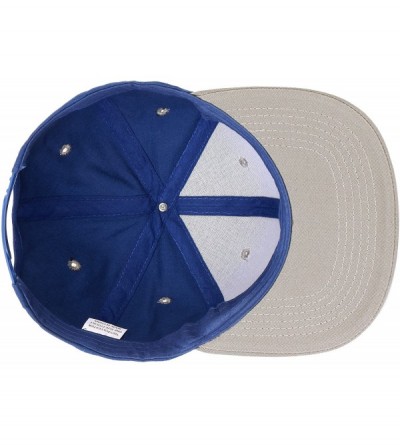 Baseball Caps Snapback Cap- Blank Hat Flat Visor Baseball Adjustable Caps (One Size) - Blue Grey - CL18068OR4M $8.26