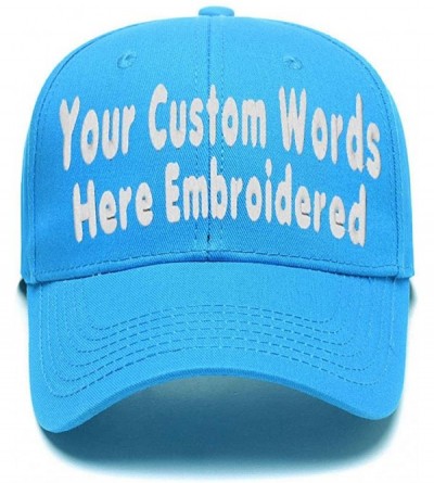 Baseball Caps Custom Embroidered Baseball Hat Personalized Adjustable Cowboy Cap Add Your Text - Lighe Blue - CP18HTOQ4MH $16.17