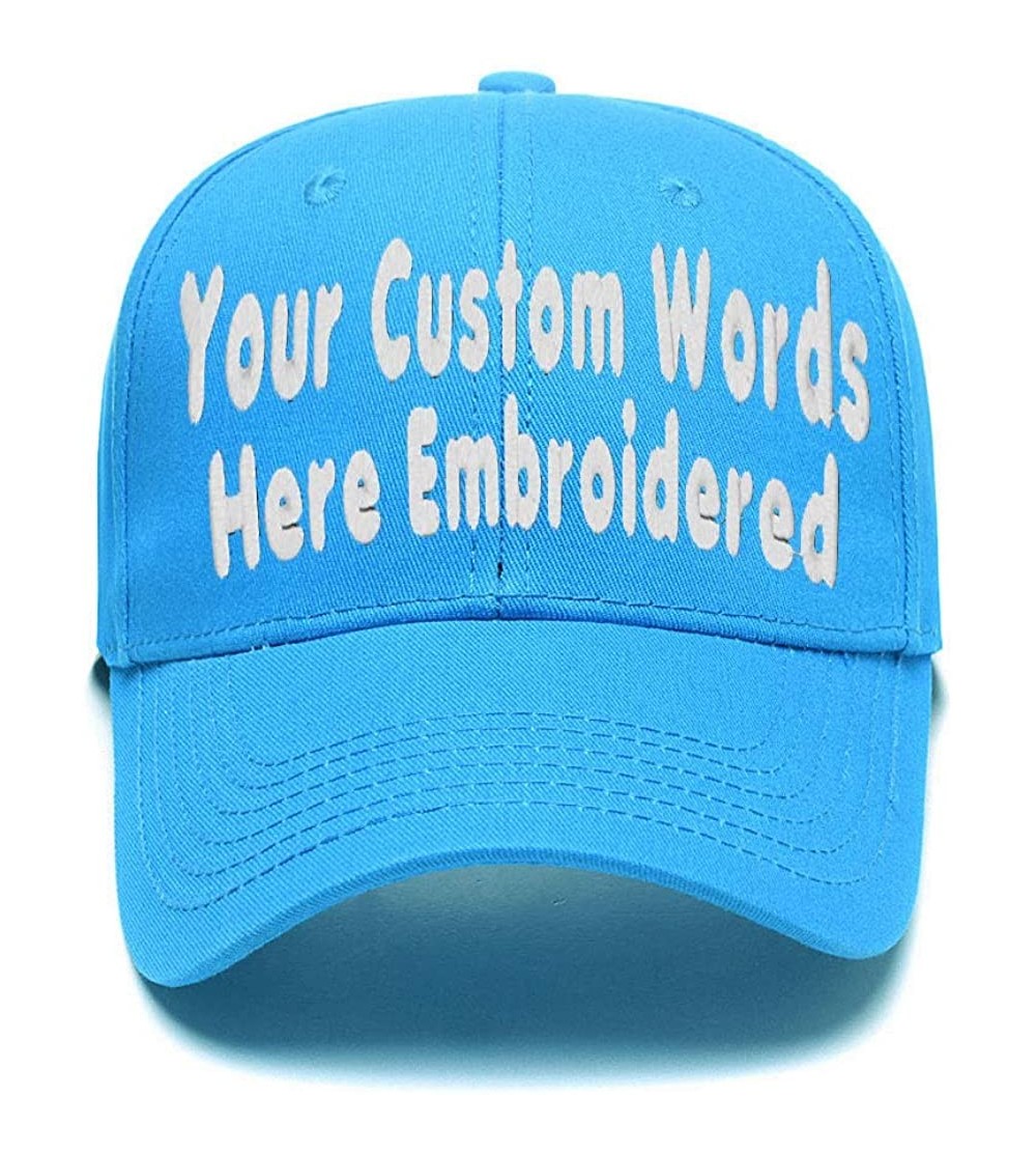 Baseball Caps Custom Embroidered Baseball Hat Personalized Adjustable Cowboy Cap Add Your Text - Lighe Blue - CP18HTOQ4MH $16.17