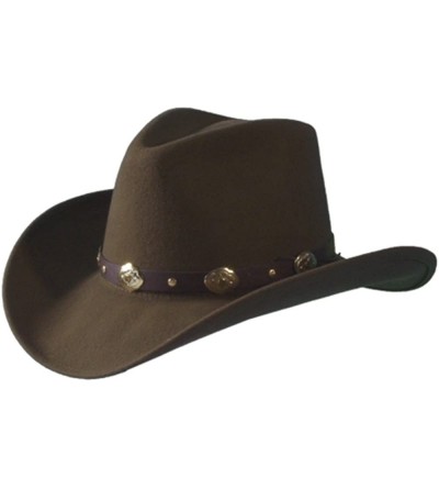 Cowboy Hats Vintage Womem Men Western with Wide Brim Punk Belt Cowgirl Jazz Cap with Leather Toca Sombrero Cap 23 - Black - C...