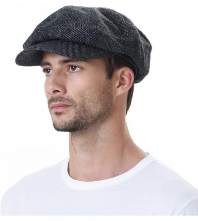 Newsboy Caps Newsboy Hat Wool Felt Simple Gatsby Ivy Cap SL3525 - Black - CG12NRIF8A7 $51.31