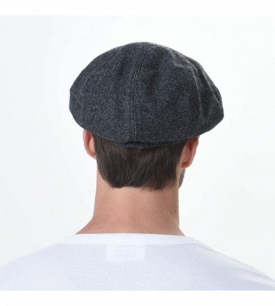 Newsboy Caps Newsboy Hat Wool Felt Simple Gatsby Ivy Cap SL3525 - Black - CG12NRIF8A7 $22.34