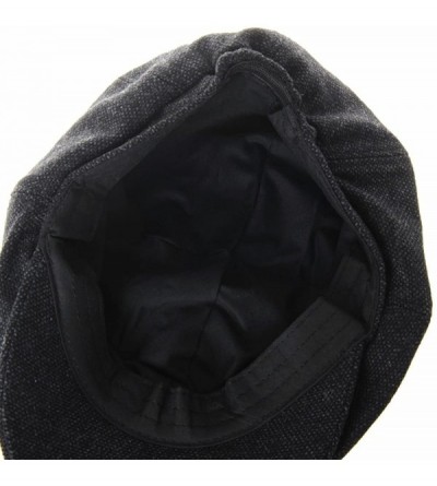 Newsboy Caps Newsboy Hat Wool Felt Simple Gatsby Ivy Cap SL3525 - Black - CG12NRIF8A7 $22.34