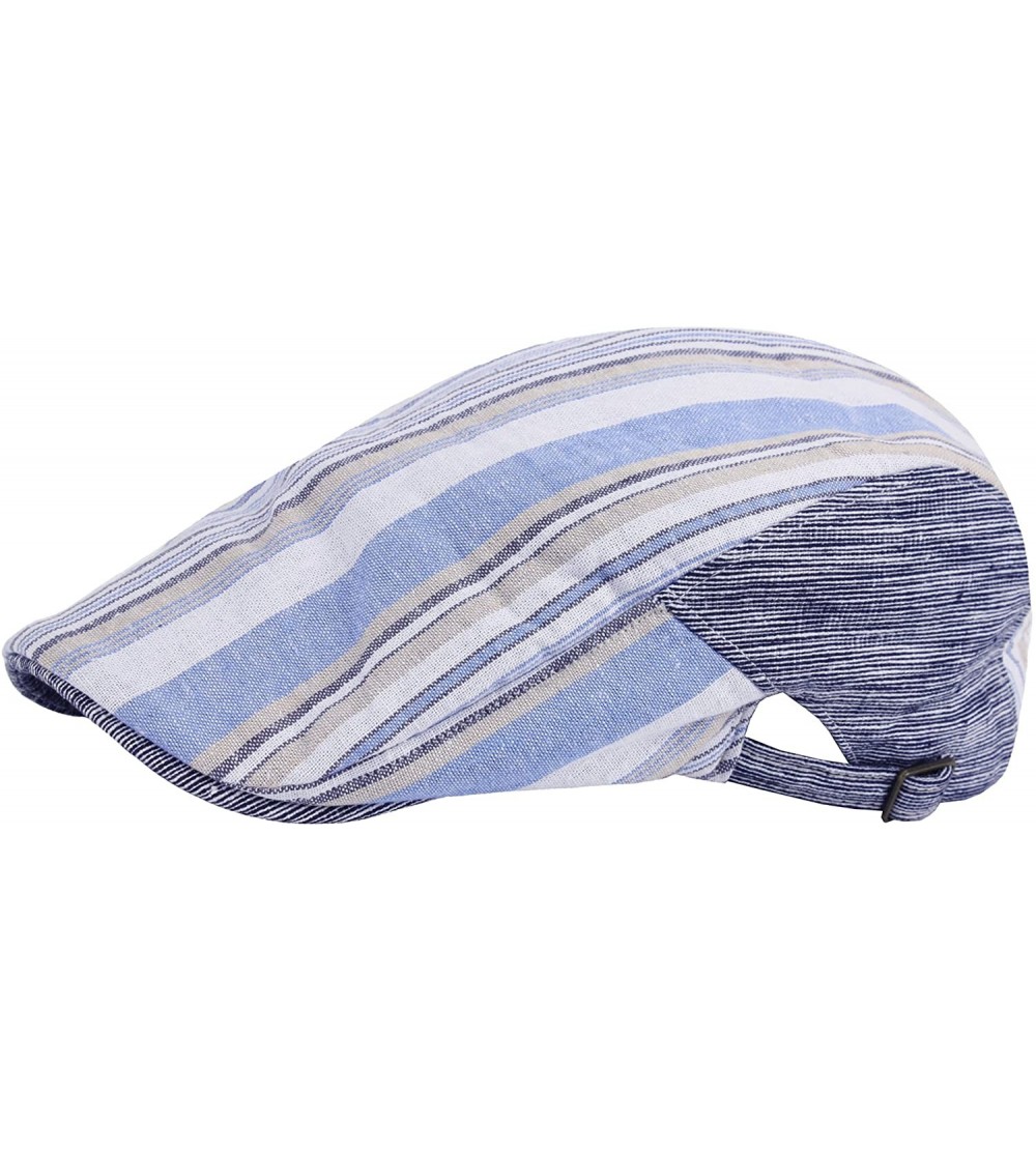 Baseball Caps Newsboy Cap Pastel Color Stripe Check Pattern Cool Plus Big Size XL XXL Hat - Blue - CQ189T8M2XD $15.69