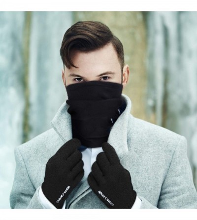 Skullies & Beanies Winter Beanie Hat Gloves Scarf for Men Women Touchscreen Gloves Warm Set Black - CL18ZW3XLZ9 $9.45